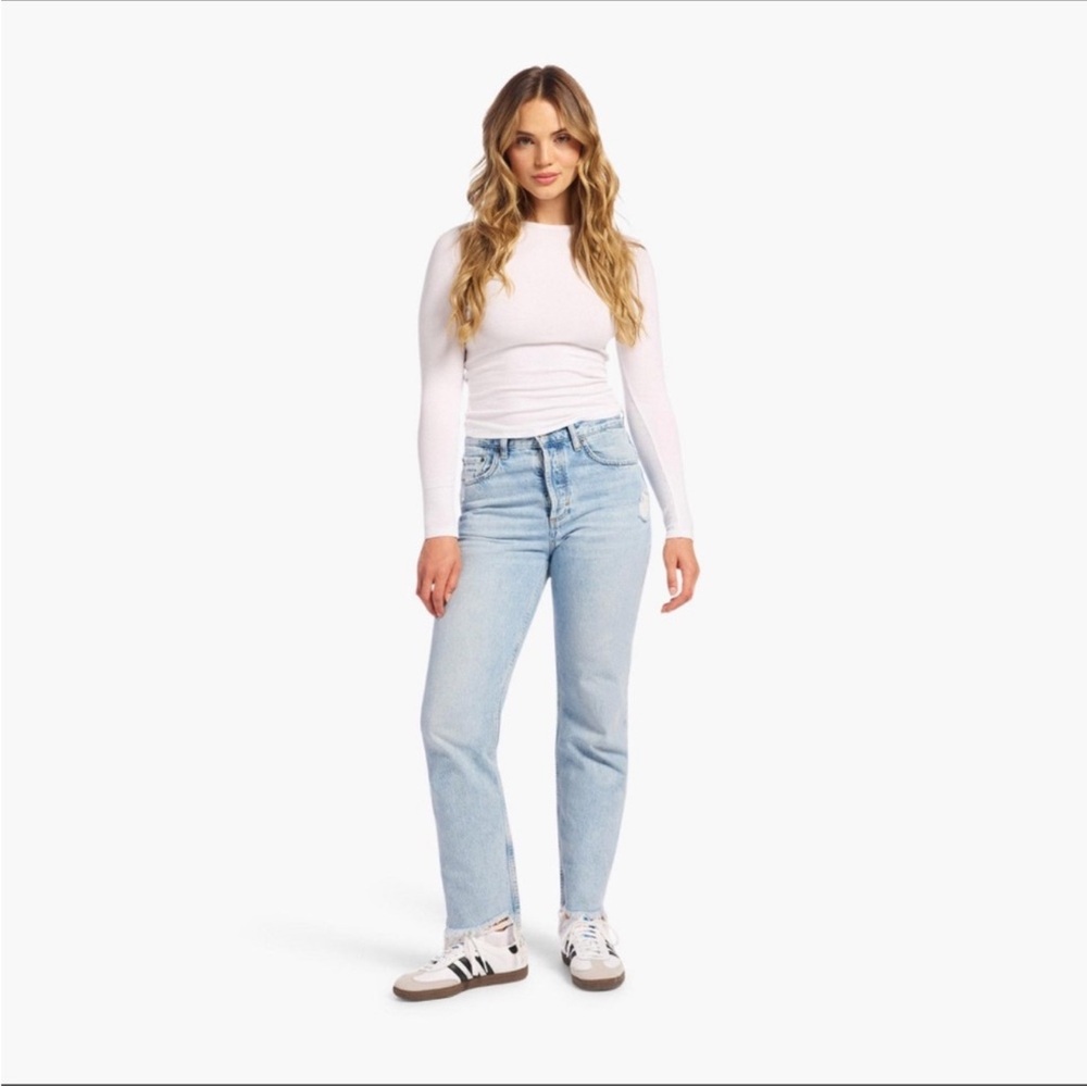 Nuuds Blue Straight Leg Jeans High Waisted